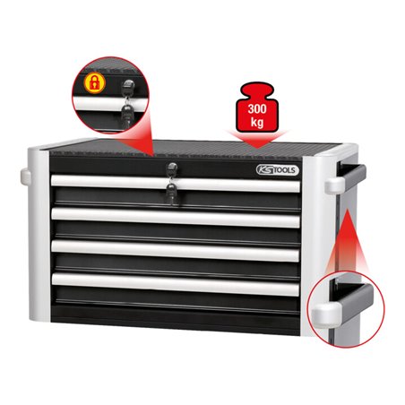 KS Tools ULTIMATEline Werkstattwagenaufsatz,schwarz/silber