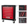 KS Tools ECOline SCHWARZ/ROT Werkstattwagen mit 7 Schubladen und 215 Premium-Werkzeugen