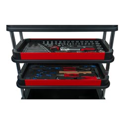 KS Tools BUTLER Werkzeugwagen / Montagewagen, klappbar, absenkbar und verschließbar mit 175 Premium-Werkzeugen