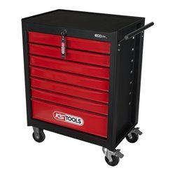 KS Tools ECOline SCHWARZ/ROT Werkstattwagen mit 7 Schubladen