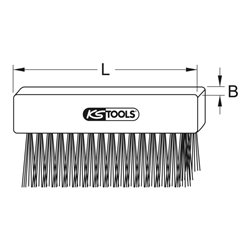 KS Tools BRONZEplus Bürste, Zinnbronzedraht, gewellt, 125 mm
