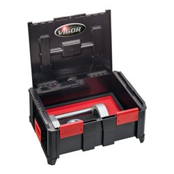 VIGOR Pressstativ mit offener Platte inklusive Adapter um Platte zu schließen V4910 Anzahl Werkzeuge: 9