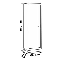 VIGOR Flügeltürschrank, hoch V6000-03 Gesamtlänge: 600 mm