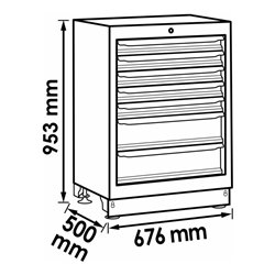VIGOR Schubladenunterschrank V6000-01 Gesamtlänge: 676 mm
