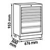 VIGOR Schubladenunterschrank V6000-01 Gesamtlänge: 676 mm