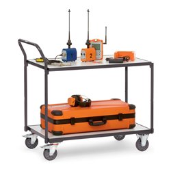 fetra ESD-Tischwagen 300 kg, mit 2 Böden, elektrisch leitfähige Ausführung