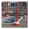 Moravia Ketten-Warnständer MORION Pfostenfarbe rot 60 x 975 mm Fuß rot/weiß