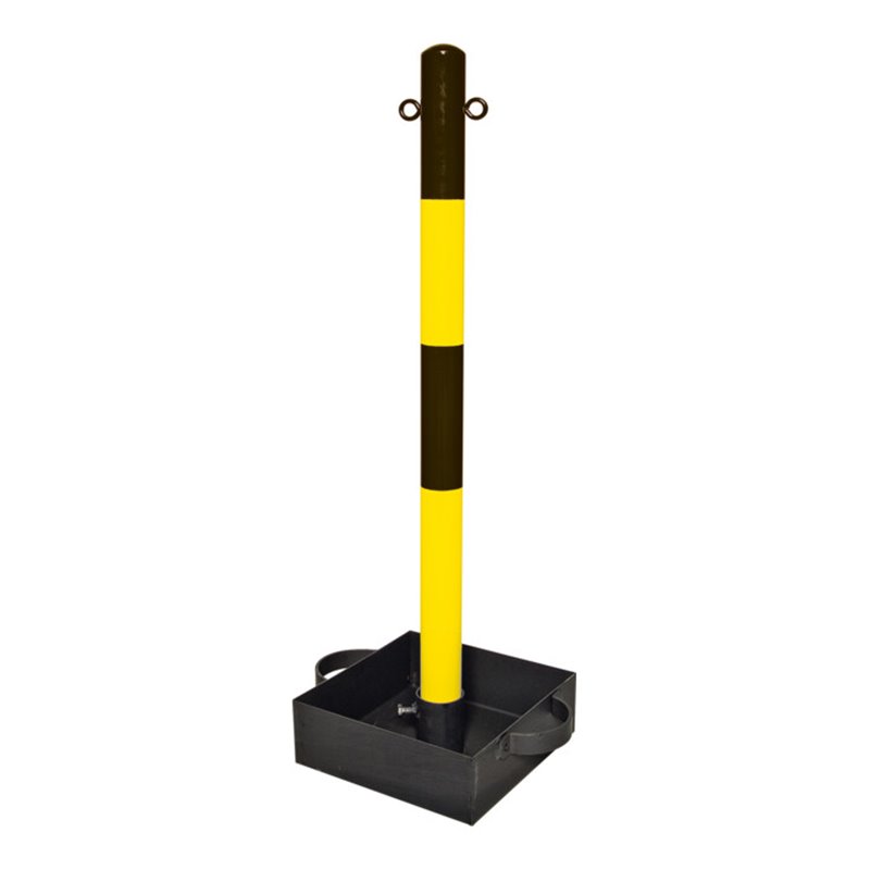 Moravia Kettenständer EXTERN 60 x 1000 mm schwarz/gelb + 2 Ösen mit Tragegriff