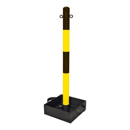 Moravia Kettenständer EXTERN 60 x 1000 mm schwarz/gelb + 2 Ösen mit Tragegriff