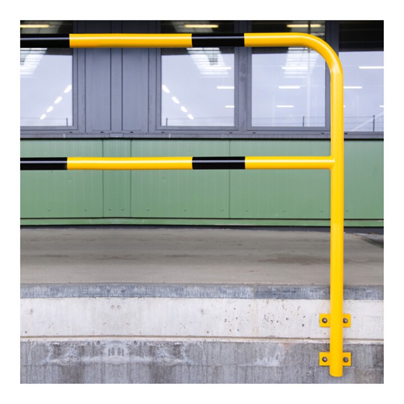Moravia Schutzbügel aus Stahl für außen schwarz/gelb 1300 x 1000 mm zur Wandmontage