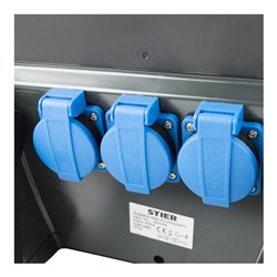 STIER SMD-LED Baustrahler 50 W 4000 Lumen mit 3 Schuko-Steckdosen