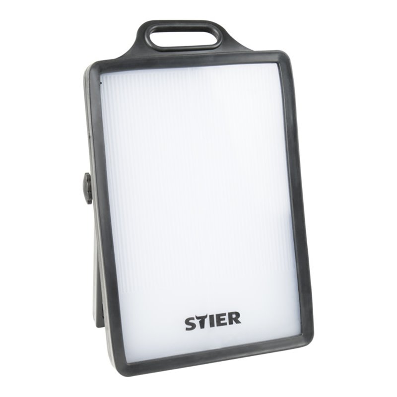 STIER SMD-LED Baustrahler, 50 W, 4000 Lumen, mit 2 Schuko-Steckdosen