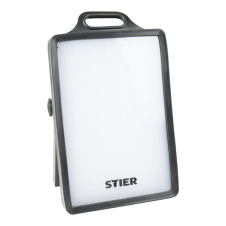 STIER SMD-LED Baustrahler, 50 W, 4000 Lumen, mit 2 Schuko-Steckdosen