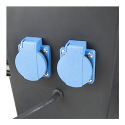 STIER SMD-LED Baustrahler, 50 W, 4000 Lumen, mit 2 Schuko-Steckdosen