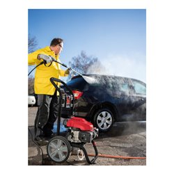 Scheppach Benzin-Hochdruckreiniger HCP2600 inkl. Fahrvorrichtung, 5 Düsenaufsätze, Reinigungslanze & 7,5  m Hochdruckschlauch