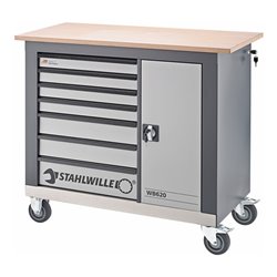 Stahlwille Fahrbare Werkbank 7 Schubladen anthrazitgrau, RAL 7016 L.1150mm x B.500mm x H.1030mm