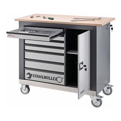 Stahlwille Fahrbare Werkbank 7 Schubladen anthrazitgrau, RAL 7016 L.1150mm x B.500mm x H.1030mm
