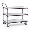 fetra ESD-Tischwagen 300 kg, mit 3 Böden, elektrisch leitfähige Ausführung