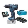 Makita Akku-Bohrschrauber DDF459RF3J, Set mit 3 Akkus, 3,0 Ah