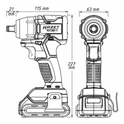 HAZET Mini Akku-Schlagschrauber-Satz 18 V 9212M-1/4 Lösemoment maximal: 270 Nm Vierkant massiv 12,5 mm (1/2 Zoll) Anzahl Werkzeu