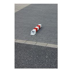 Schake Absperrpfosten Typ 4715FUB, umlegbar, Vierkantrohr 70x70mm, Überflur 500 mm, für Dübelbefestigung + Dreikantverschluß, we