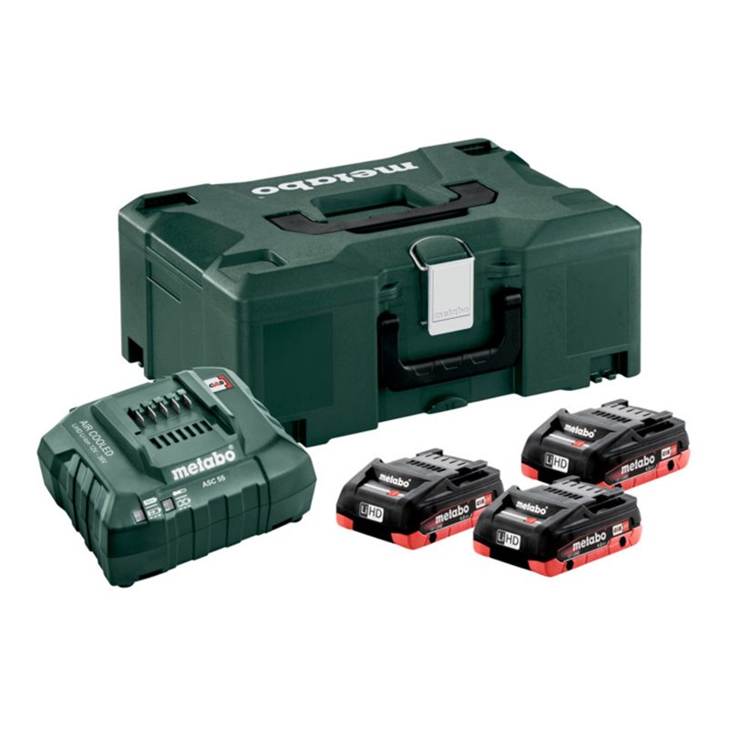Metabo Basis Set 3 x LiHD 4.0 Ah + metaBOX 145