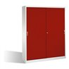 C+P Aktenschrank Acurado mit Schiebetüren 2 x 5 Ordnerhöhen Front Rubinrot Korpus Lichtgrau