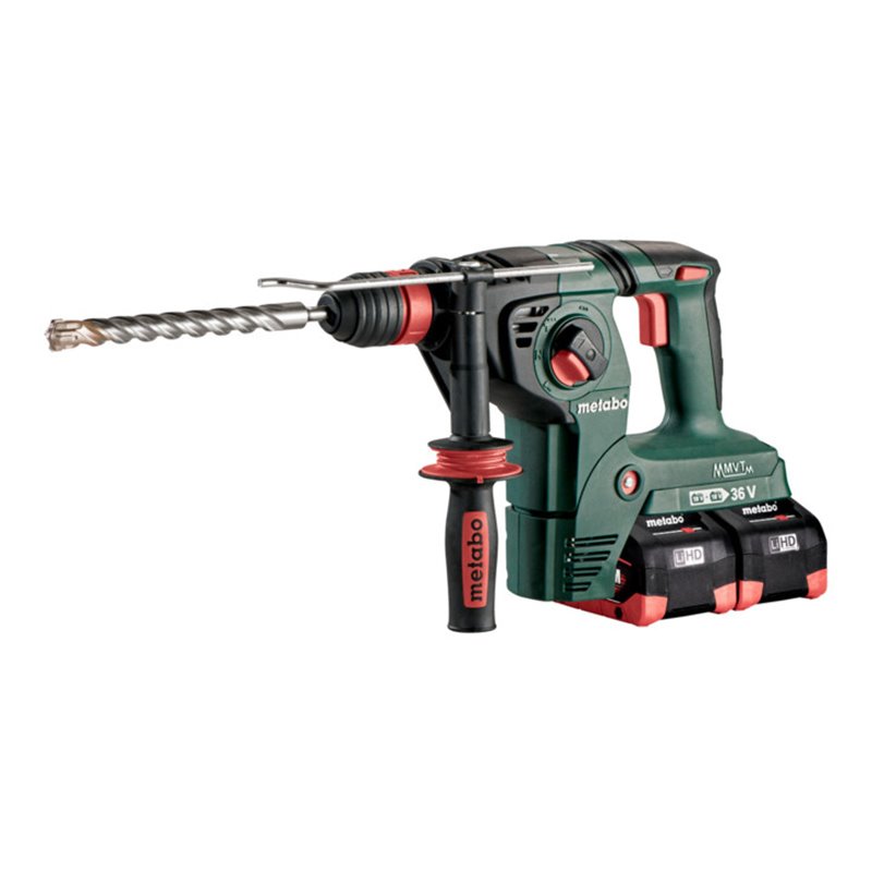 Metabo Akku-Kombihammer KHA 36-18 LTX 32 mit Metabo-Quick-Wechselfutter metaBOX 165 L 18V 4x8Ah LiHD + ASC 145 Duo