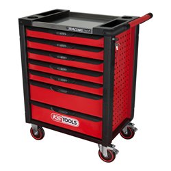 KS Tools RACINGline+ SCHWARZ/ROT Werkstattwagen mit 7 Schubladen