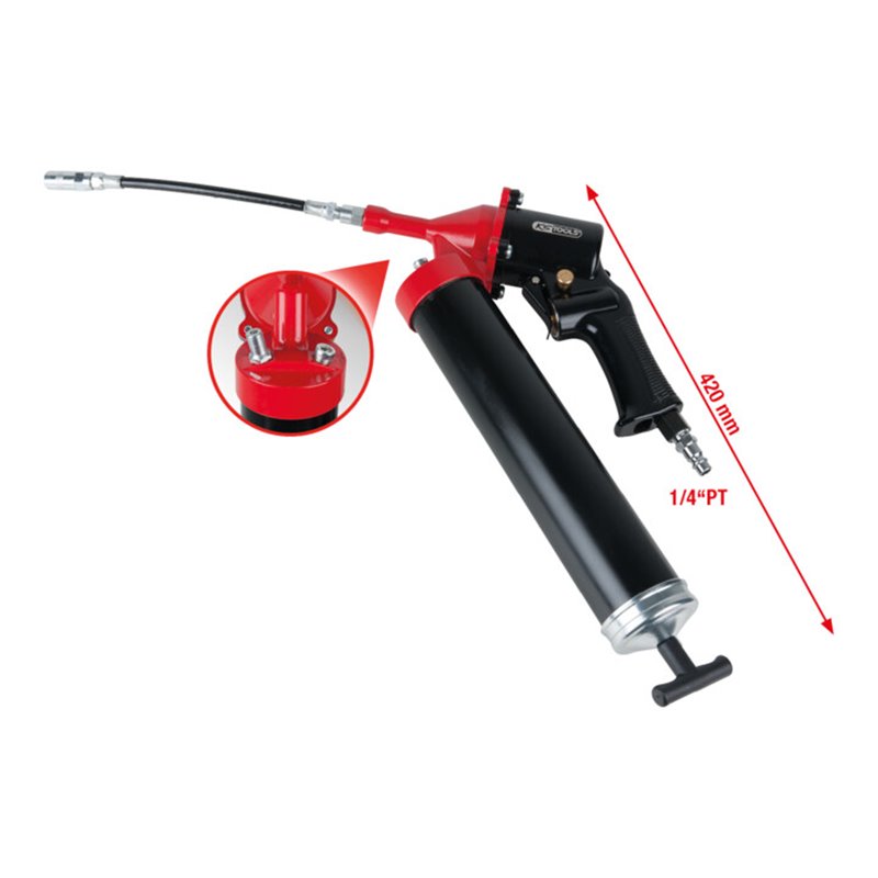 KS Tools Druckluft-Fettpresse für hubweise und dauerhafte Fettförderung