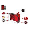 KS Tools RACINGline+ SCHWARZ/ROT Werkstattwagen mit 7 Schubladen und 1 Tür