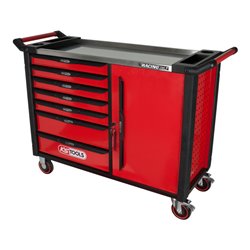 KS Tools RACINGline+ SCHWARZ/ROT Werkstattwagen mit 7 Schubladen und 1 Tür
