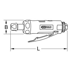 KS Tools SlimPOWER Mini-Druckluft-Stabschleifer gerade