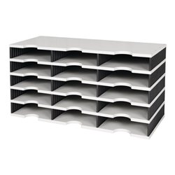 Sortierablage Trio 15 Fächer H363xB723xT331mm Polystyrol grau/schwarz STYRO