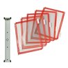 Wandhalter 10 Sichttafeln rot m.Drahtrahmen,ku.-ummantelt f.DIN A4