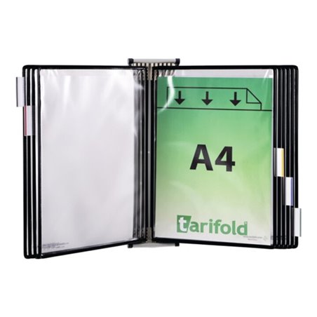 Wandhalter 5 Sichttafeln schwarz m.Drahtrahmen,ku.-ummantelt f.DIN A4