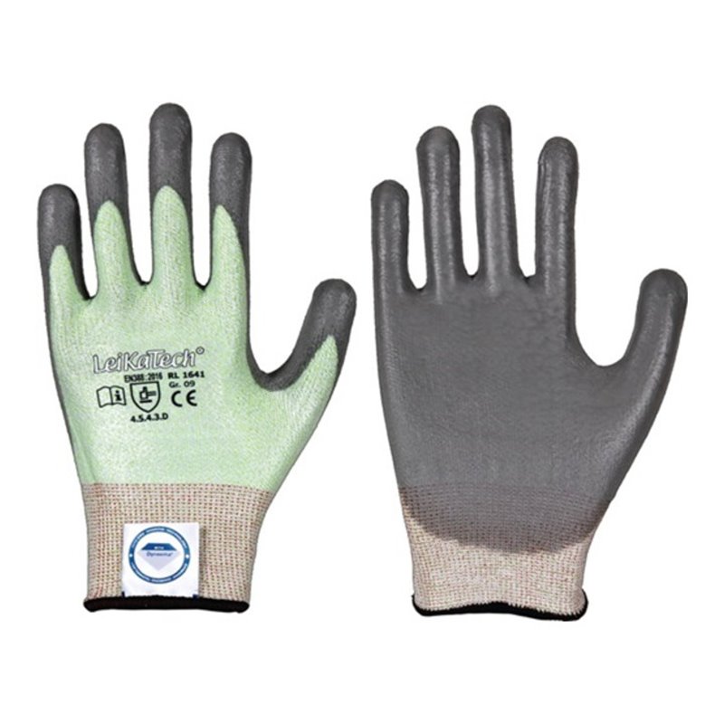 Schnittschutzhandschuhe LeiKaTech® 1641 Gr.10 grün/grau EN 388 PSA II