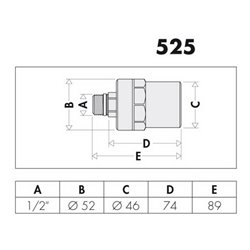Caleffi Wasserschlagdämpfer Messing, verchromt 3/4' IG x 3/4' AG