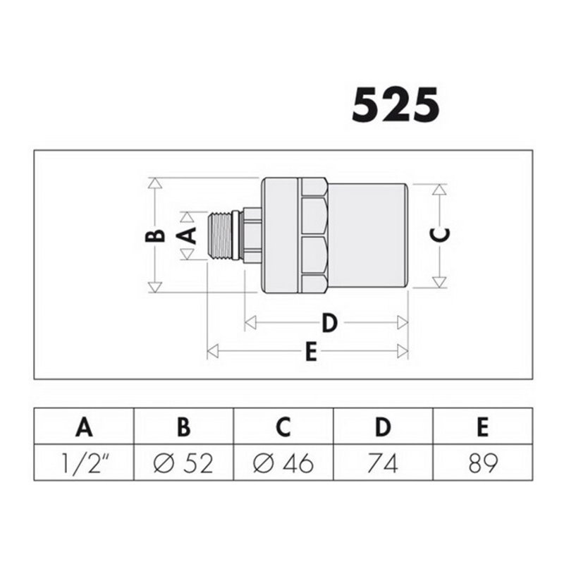 Caleffi Wasserschlagdämpfer Messing, verchromt 3/4' IG x 3/4' AG