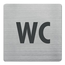 Tür-/Infoschild B90xH90mm Sichtfenster WC Rücken VA geb.