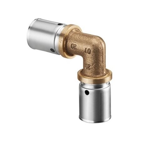 Oventrop Press-Winkel 90° Cofit P Rotguss/Edelstahl 26 x 26 mm