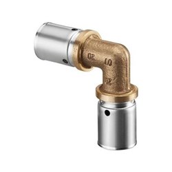 Oventrop Press-Winkel 90° Cofit P Rotguss/Edelstahl 26 x 26 mm