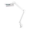 LED-Lupenleuchten 190,5mm (7,5 Zoll) m. Abdeckung,eckiger Kopf weiß m. Tischklem