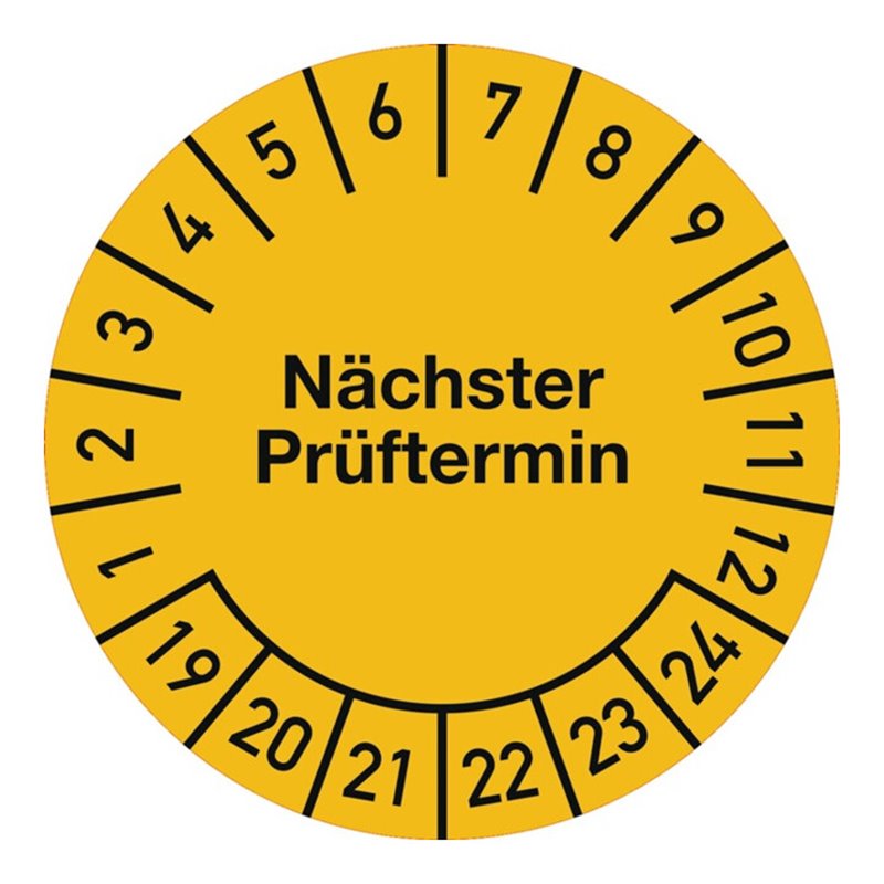 Mehrjahresprüfplakette D30 mm Nächster Prüftermin 2019-2024 Folie Btla