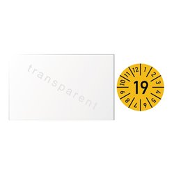 Einjahreskabelprüfplakette B25xL60mm Jahr 2019 m.Monaten Folie Btl.a 100 St.