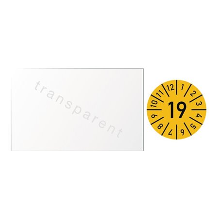 Einjahreskabelprüfplakette B25xL60mm Jahr 2019 m.Monaten Folie Btl.a 100 St.