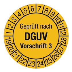 Mehrjahresprüfplakette D.30mm Geprüft n.DGUV3 19-28 Folie Btl.a 100 St.