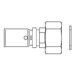 Oventrop Press-Anschluss Cofit P mit Überwurfmutter, roh 26 x 3,0 mm x G 1'
