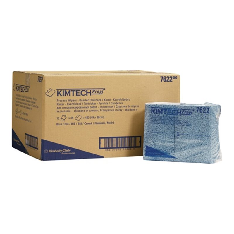 Prozesswischtuch KIMTECH 7622 L381xB490ca.mm blau 12 Btl.à 35 Tü.
