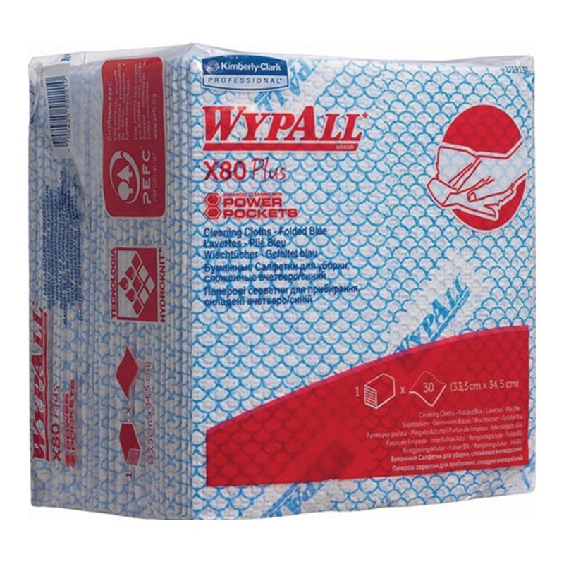 Wischtuch WYPALL X80 19139 L350xB340ca.mm blau 8 Btl.à 30 Tü.